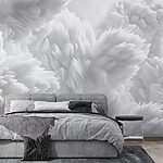 Wall murals Ethereal white floral abstraction.