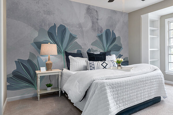 Elegant Floral Silhouettes, Soft Hues Wall murals Elegant Floral Silhouettes, Soft Hues