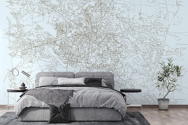 Map of a city Wall murals Map of a city