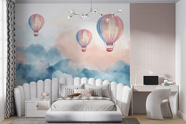 Group of hot air balloons in the sky Wall murals Group of hot air balloons in the sky