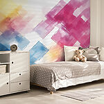Wall murals Colorful squares on a white background