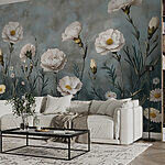 Wall murals Painting of white flowers