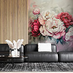 Wall murals Painting of flowers on a surface