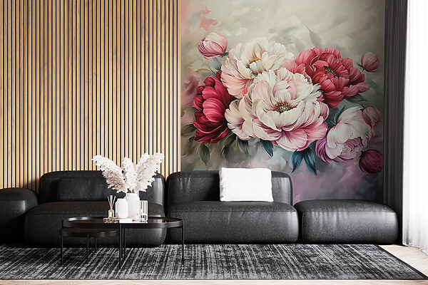 Wall murals Painting of flowers on a surface (SKU: w01038) Wall murals Wall murals Painting of flowers on a surface (SKU: w01038)