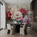 Wall mural Painting of flowers on a surface