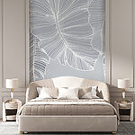 Wall murals Line of white leaves