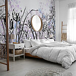 Wall murals Ethereal monochrome garden sketch