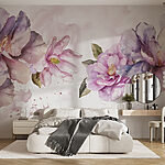 Wall murals Group of purple flowers