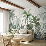 Wall mural Wallpaper with a tropical forest