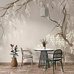 Wall mural Tree branch with white flowers