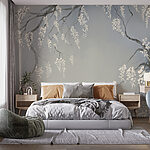 Wall murals Tree branch with white flowers