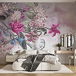 Wall murals Painting of flowers on a white background