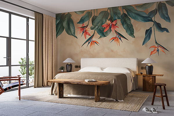 Floral dance on a canvas backdrop Wall murals Floral dance on a canvas backdrop