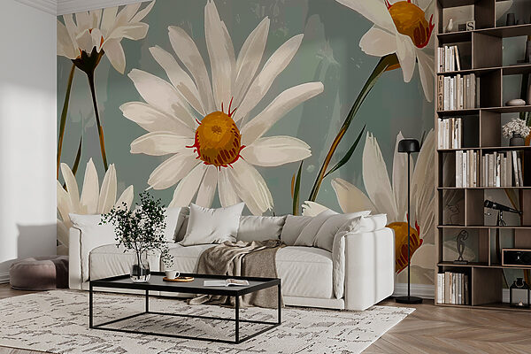 Group of white flowers Wall murals Group of white flowers