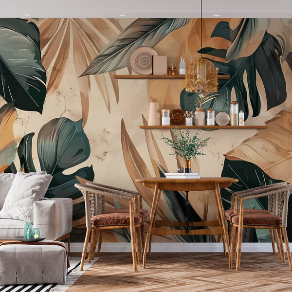 Tropical Leaves in Artistic Splendor Wall murals Tropical Leaves in Artistic Splendor