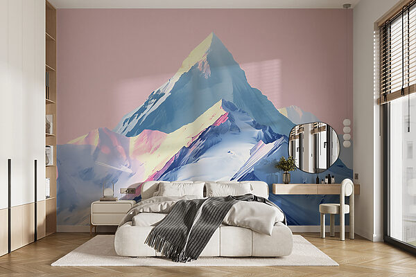 Mountain with snow on top Wall murals Mountain with snow on top