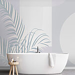 Wall murals Silver palm leaves in gentle hues.