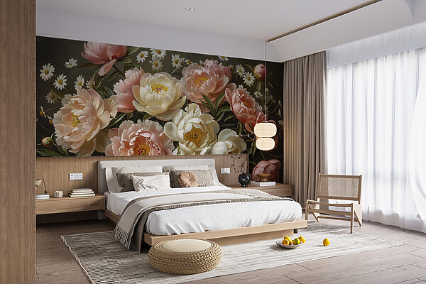Wall murals Bouquet of pink and white flowers (SKU: w01513) Wall murals Wall murals Bouquet of pink and white flowers (SKU: w01513)
