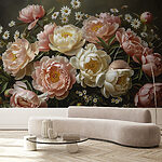 Wall mural Bouquet of pink and white flowers