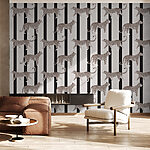 Wall murals Pattern of cheetahs on a striped background