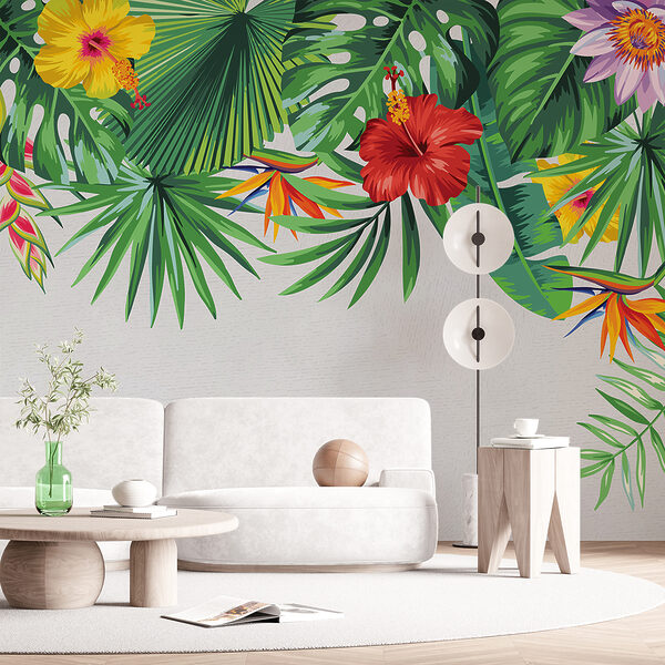 Group of tropical leaves Wall murals Group of tropical leaves