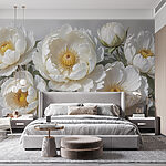 Wall murals Group of white flowers