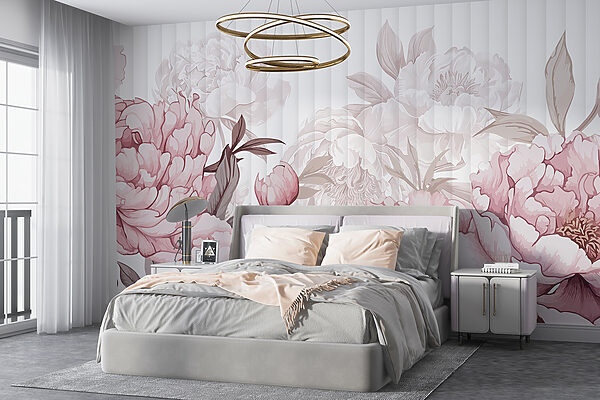 Wall murals Blush blooms in gentle allure (SKU: w08255) Wall murals Wall murals Blush blooms in gentle allure (SKU: w08255)