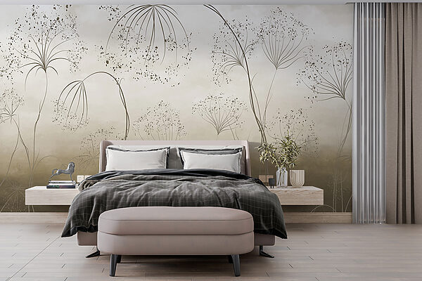 Whimsical brush strokes form nature Wall murals Whimsical brush strokes form nature