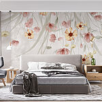 Wall murals Painting of flowers on a white background
