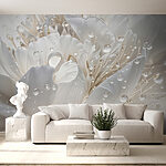 Wall mural Dew-kissed petals shine brightly
