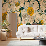 Wall murals Blooms highlighted by yellow centers.