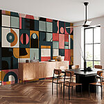 Wall mural Colorful pattern with different shapes