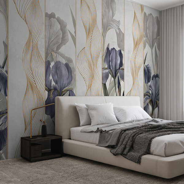 Serene Iris Dance with Waves Wall murals Serene Iris Dance with Waves