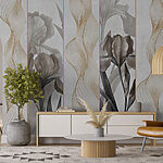 Wall murals Elegant floral and wavy patterned panels