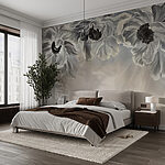 Wall murals Ethereal Floral Grayscape