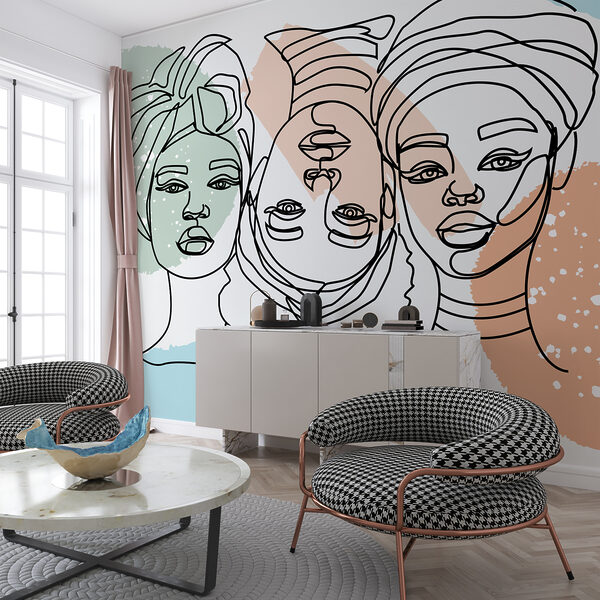 Group of women’s faces Wall murals Group of women’s faces