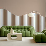 Wall murals Brown and white striped background