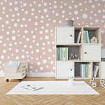 Wall murals Pink and white polka dot pattern
