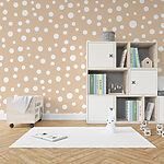 Wall murals White dots on a pink background