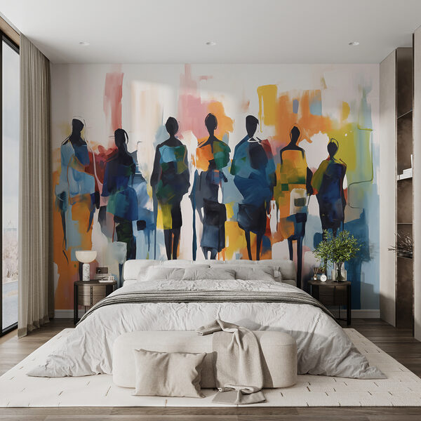 Group of people walking Wall murals Group of people walking