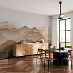 Wall murals Landscape of mountains with fog