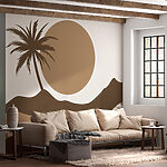 Wall murals Palm tree and sun