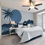 Wall murals Silhouette of a palm tree and a moon