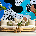 Wall murals Colorful pattern with dots and spots
