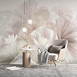 Wall mural Group of white and pink flowers