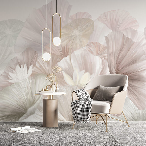 Wall mural Wall mural Group of white and pink flowers (SKU: w08265v1)
