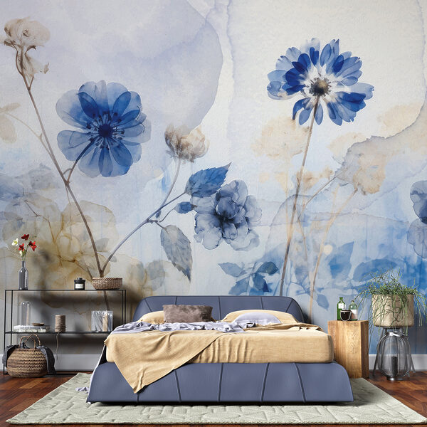 Blue and white flowers Wall murals Blue and white flowers