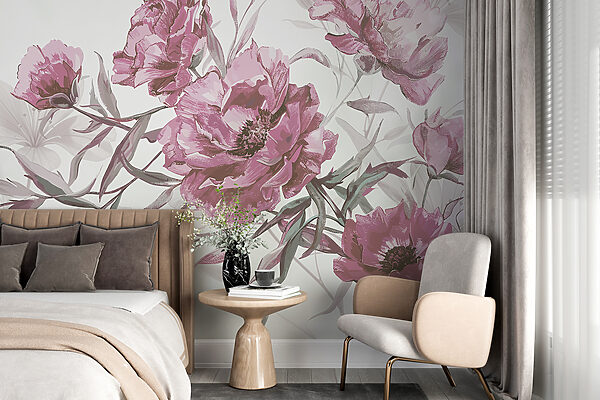 Wall murals Bloom in Shades of Serenity (SKU: w08274) Wall murals Wall murals Bloom in Shades of Serenity (SKU: w08274)