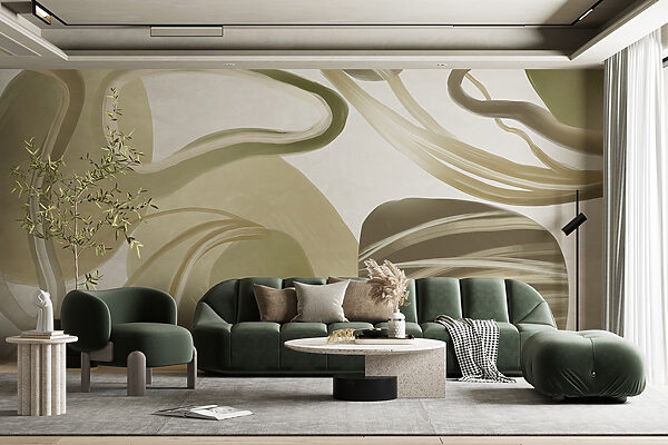 Swirling elegance in abstract form Wall murals Swirling elegance in abstract form