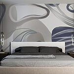 Wall murals Abstract dance of shapes and hues.